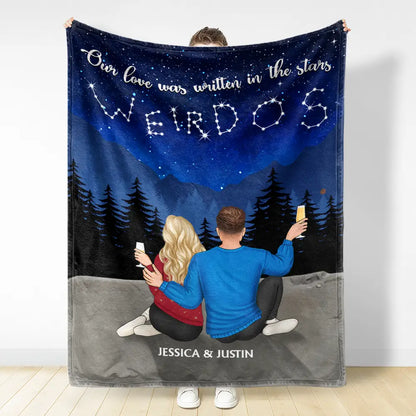 Our Love Was Written In The Star - Personalized Fleece Blanket, Sherpa Blanket