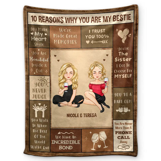 Reasons Why You Are My Bestie - Personalized Fleece Blanket