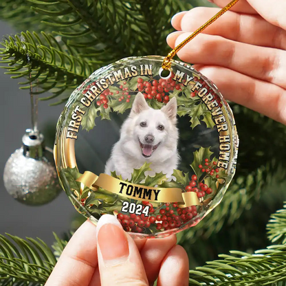 Custom Photo In My Forever Home - Personalized Circle Ornament