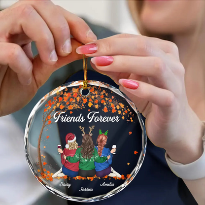 Besties Sisters Forever - Personalized Circle Ornament