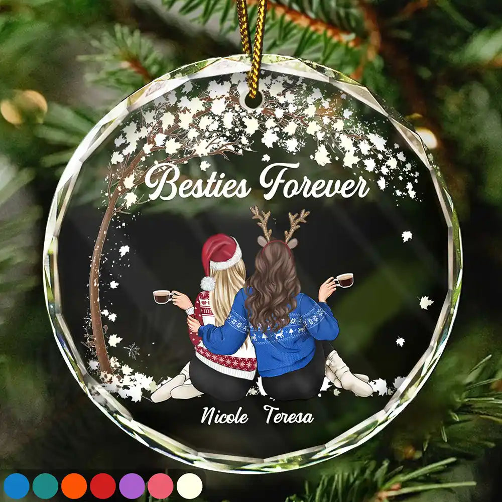 Besties Sisters Forever - Personalized Circle Ornament