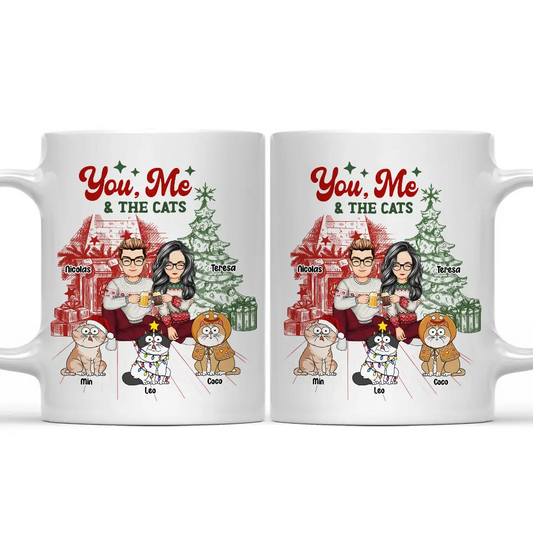 You, Me And The Cats - Personalized Mug