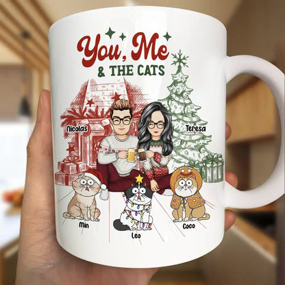 You, Me And The Cats - Personalized Mug