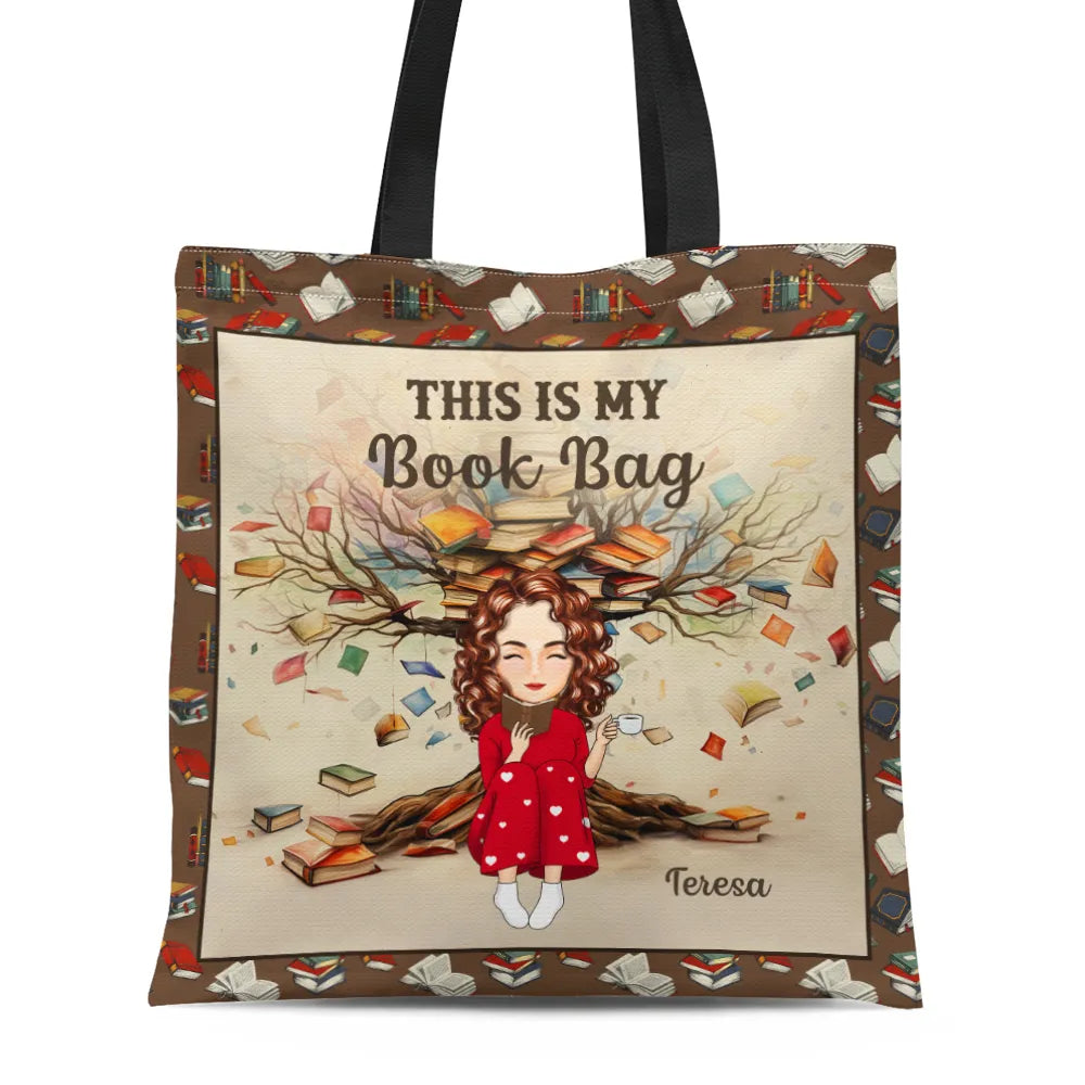 My Book Bag Just A Girl Who Loves Books - Personalized Zippered Canvas Bag