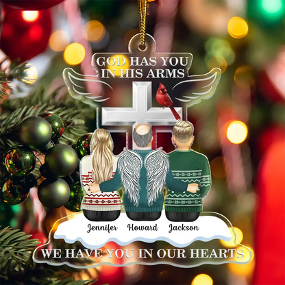 Christmas God Has You In His Arms - Personalized Cutout Acrylic Ornament