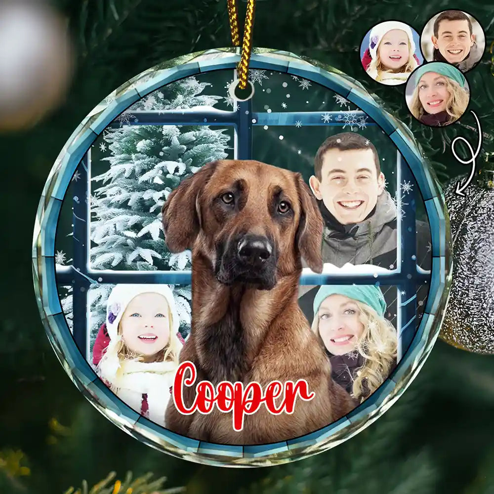 Custom Photo Pet Face Purry And Bright - Personalized Circle Acrylic Ornament