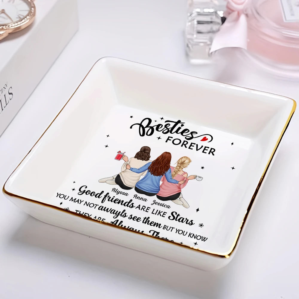 Besties Forever Our Friendship Is Endless - Personalized Ring Dish