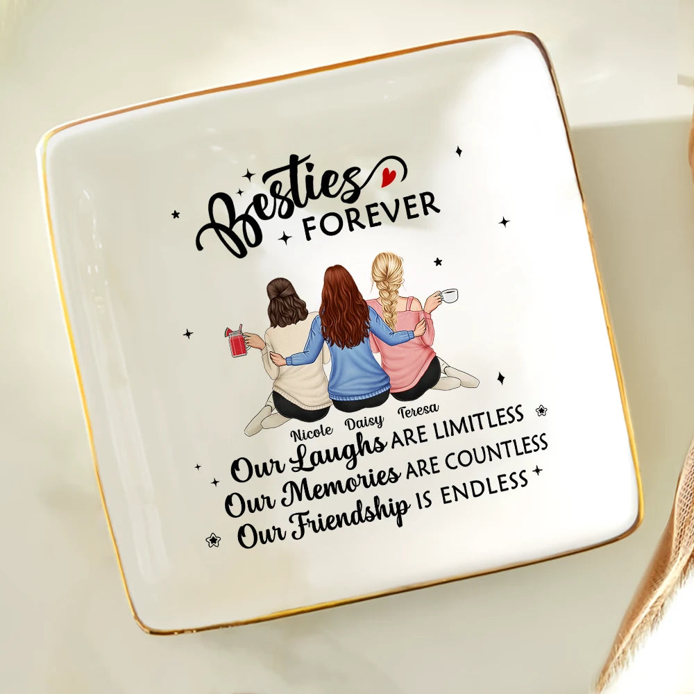 Besties Forever Our Friendship Is Endless - Personalized Ring Dish