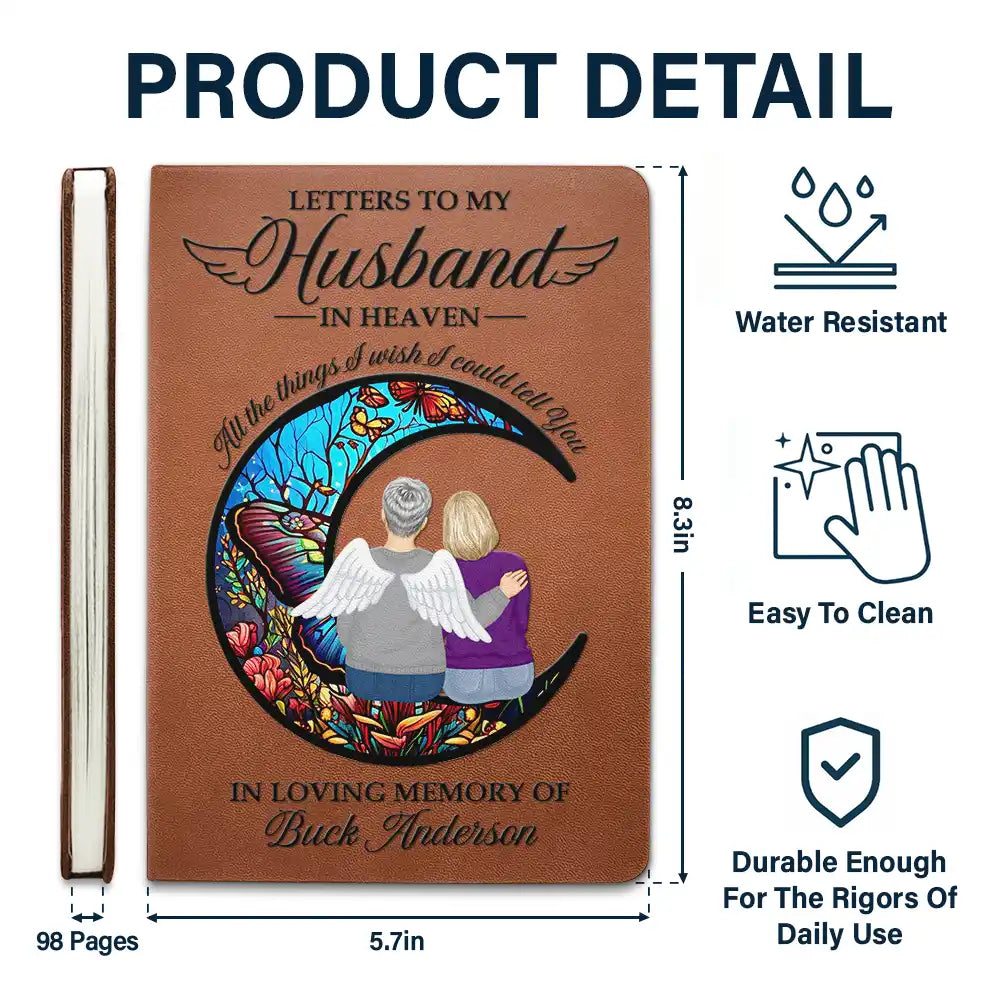 Memorial Letters To Loved One In Heaven - Personalized Leather Journal