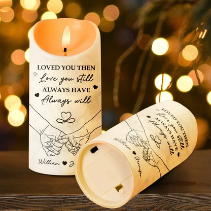 Couple I Met You I Liked You I Love You - Personalized Flameless LED Candle
