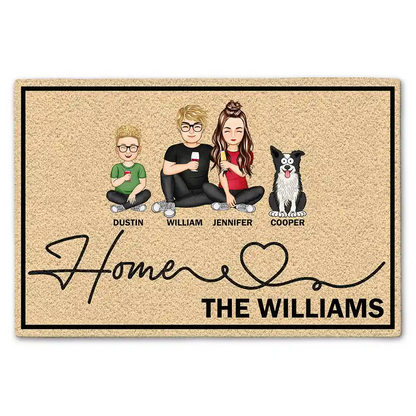Family Home Sweet Home - Personalized Doormat