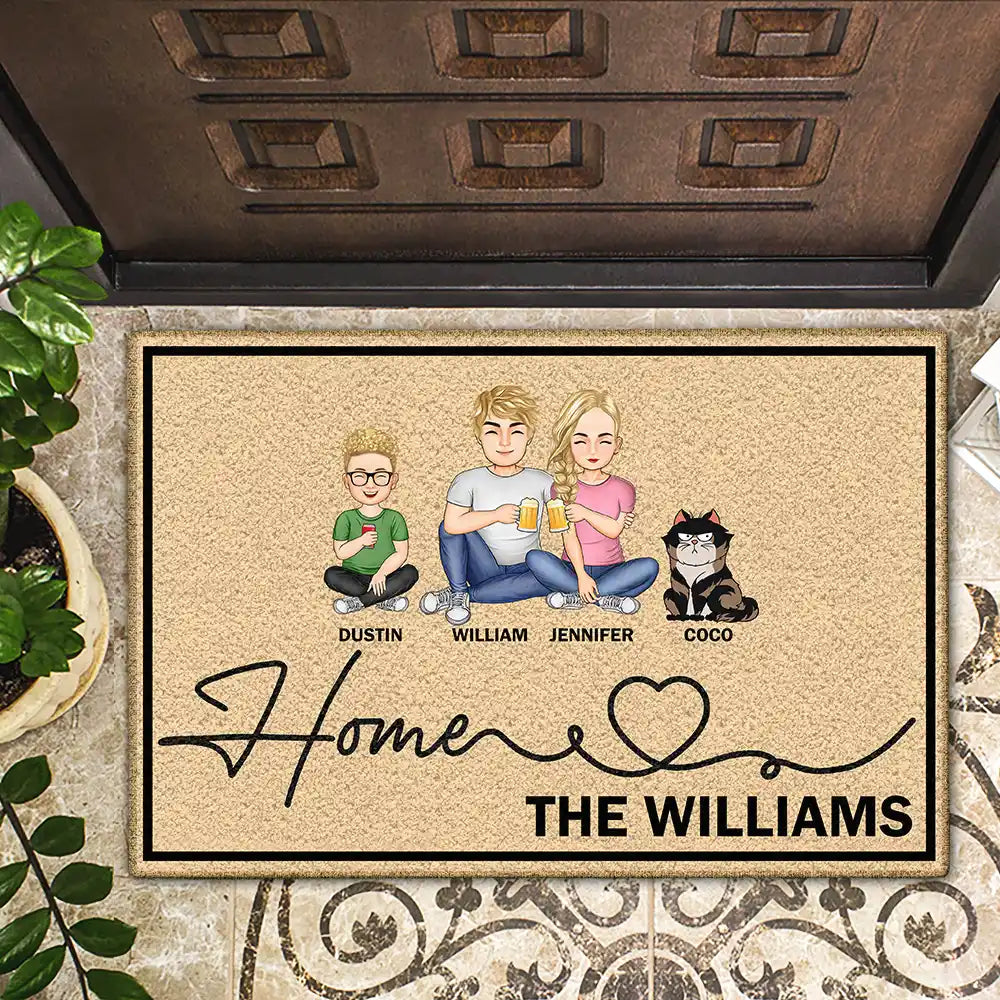 Family Home Sweet Home - Personalized Doormat