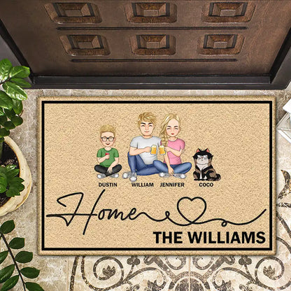 Family Home Sweet Home - Personalized Doormat