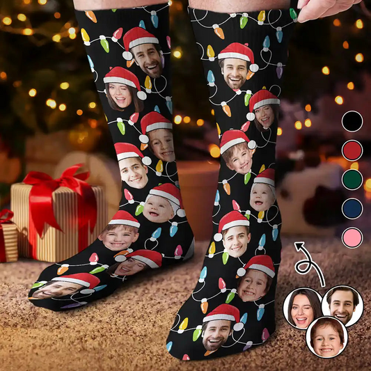 Custom Photo Funny Family Face - Personalized Socks