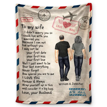 Couple Airmail Wrap Yourself Up In This - Personalized Fleece Blanket, Sherpa Blanket