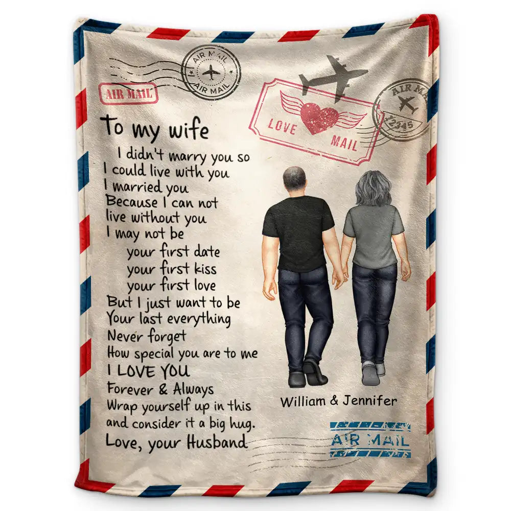 Couple Airmail Wrap Yourself Up In This - Personalized Fleece Blanket