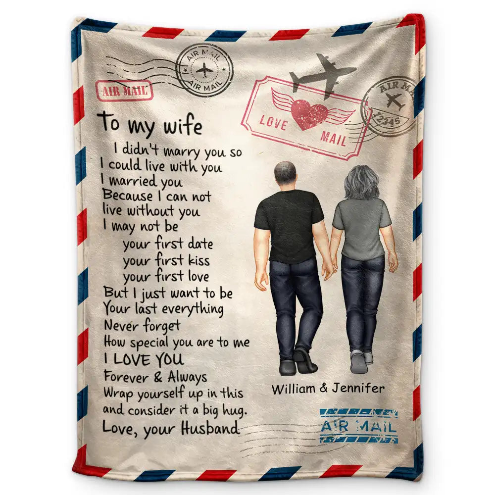 Couple Airmail Wrap Yourself Up In This - Personalized Fleece Blanket, Sherpa Blanket