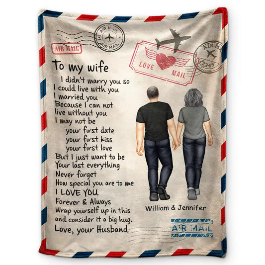 Couple Airmail Wrap Yourself Up In This - Personalized Fleece Blanket, Sherpa Blanket