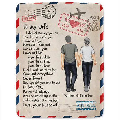 Couple Airmail Wrap Yourself Up In This - Personalized Fleece Blanket, Sherpa Blanket