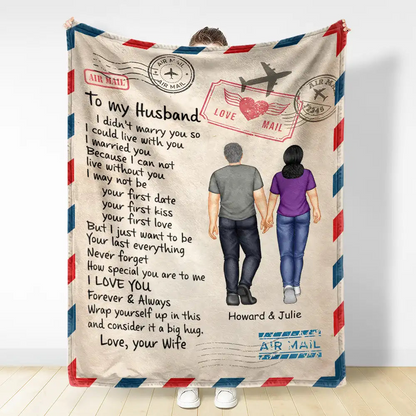 Couple Airmail Wrap Yourself Up In This - Personalized Fleece Blanket