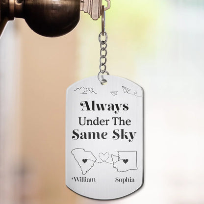 Custom Photo Miles Has Nothing On Us - Personalized Aluminum Keychain