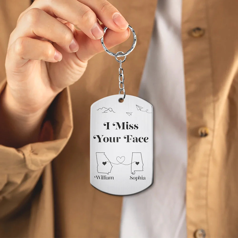 Custom Photo Miles Has Nothing On Us - Personalized Aluminum Keychain