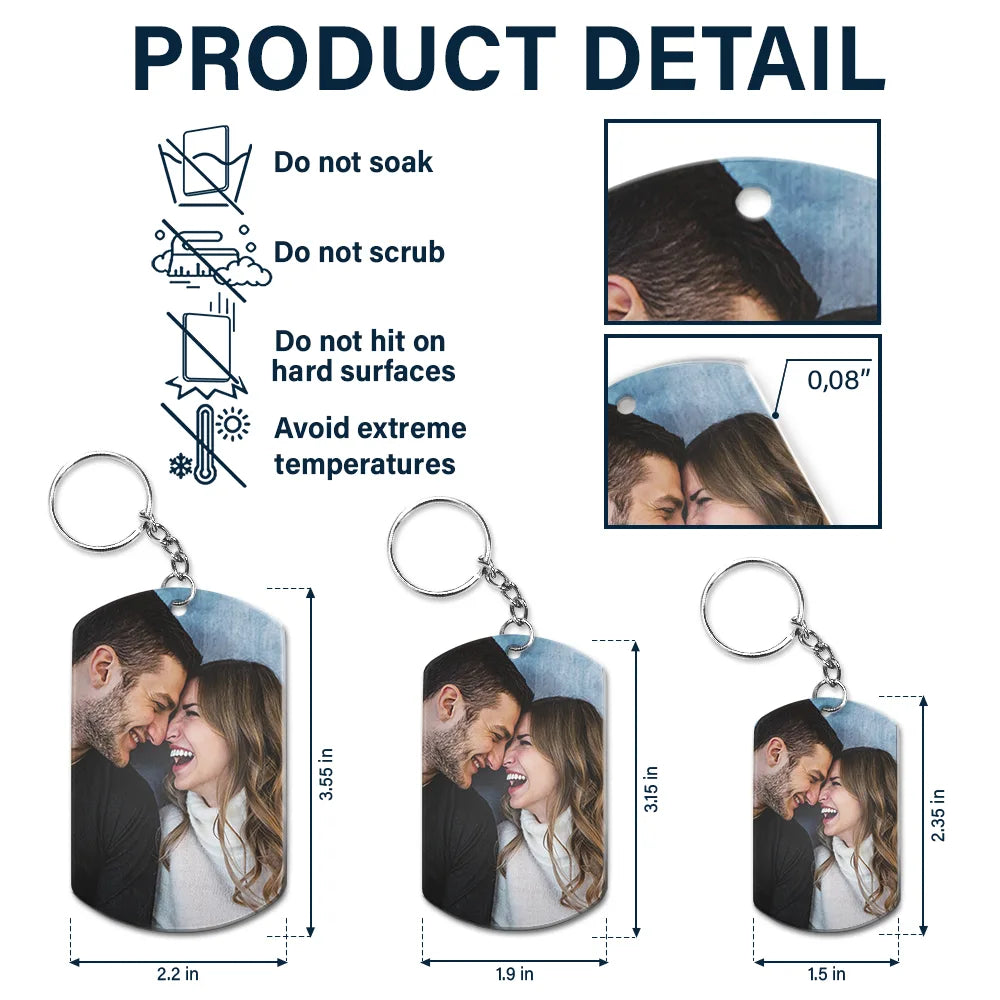 Custom Photo Miles Has Nothing On Us - Personalized Aluminum Keychain