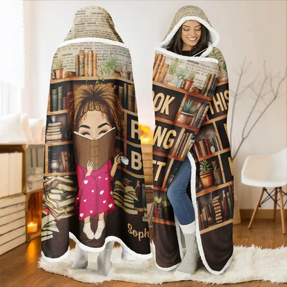 My Book Reading Blanket - Personalized Wearable Hooded Blanket