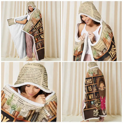 My Book Reading Blanket - Personalized Wearable Hooded Blanket