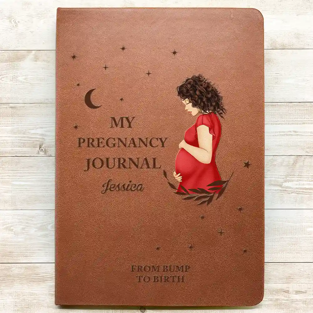 My Pregnancy Journal - Personalized Leather Journal