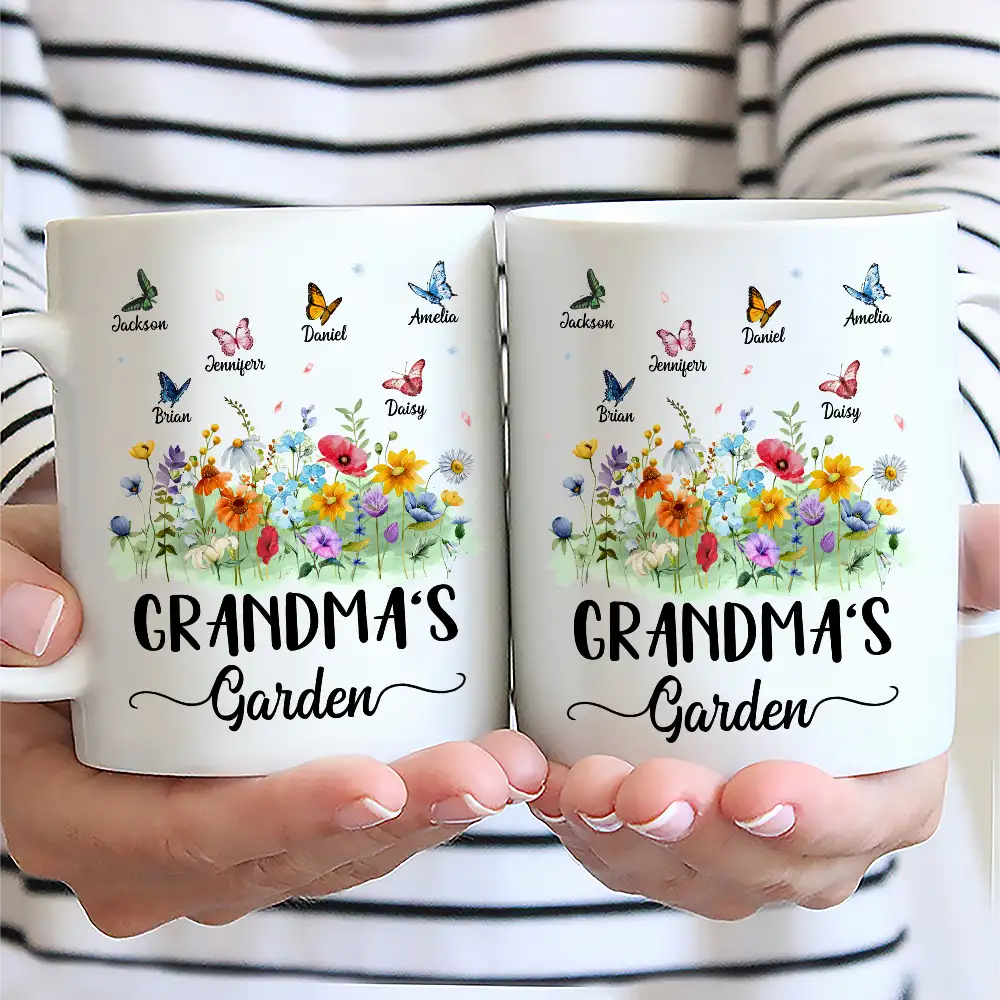 Grandma's Garden Butterflies - Personalized Mug
