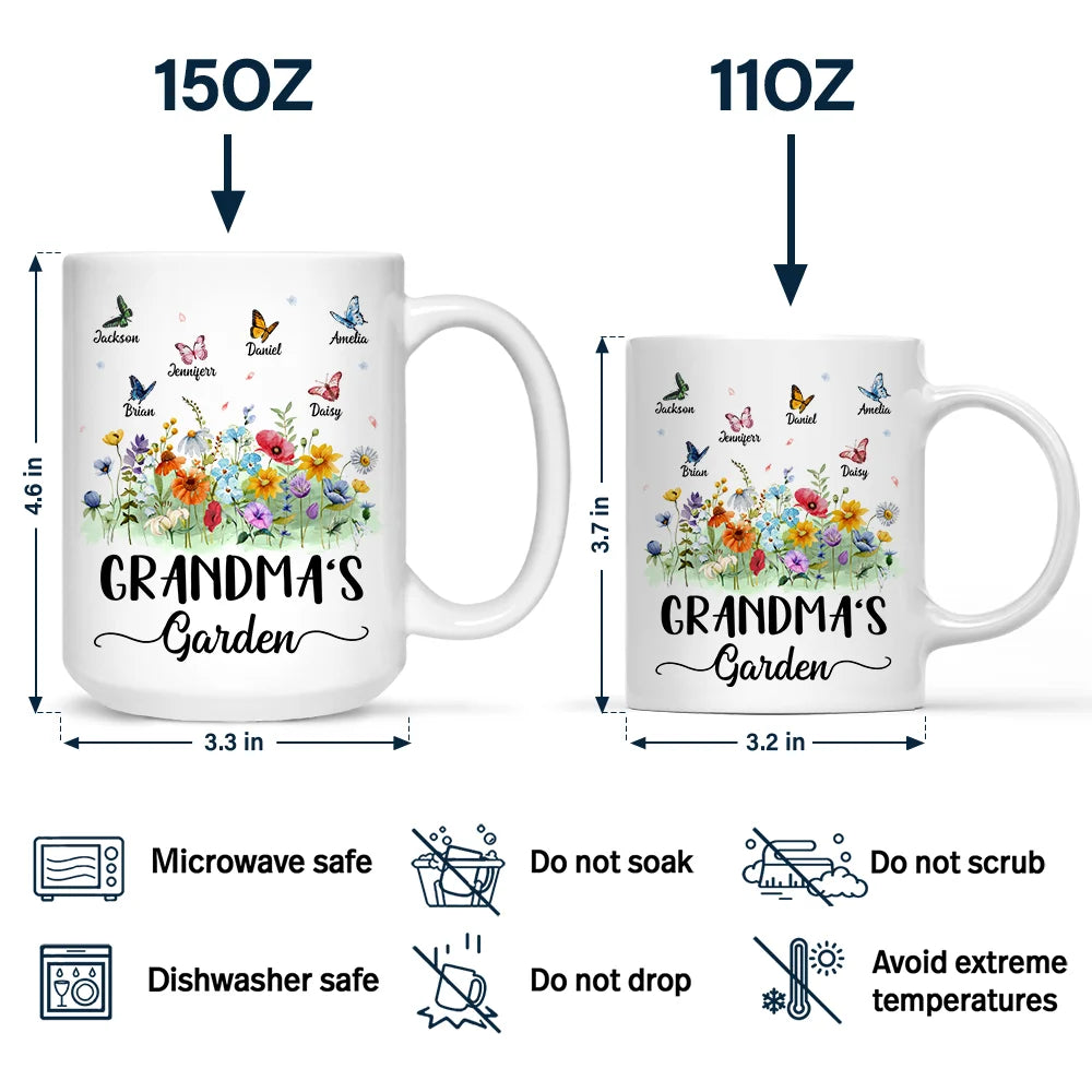 Grandma's Garden Butterflies - Personalized Mug
