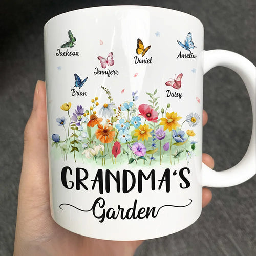Grandma's Garden Butterflies - Personalized Mug