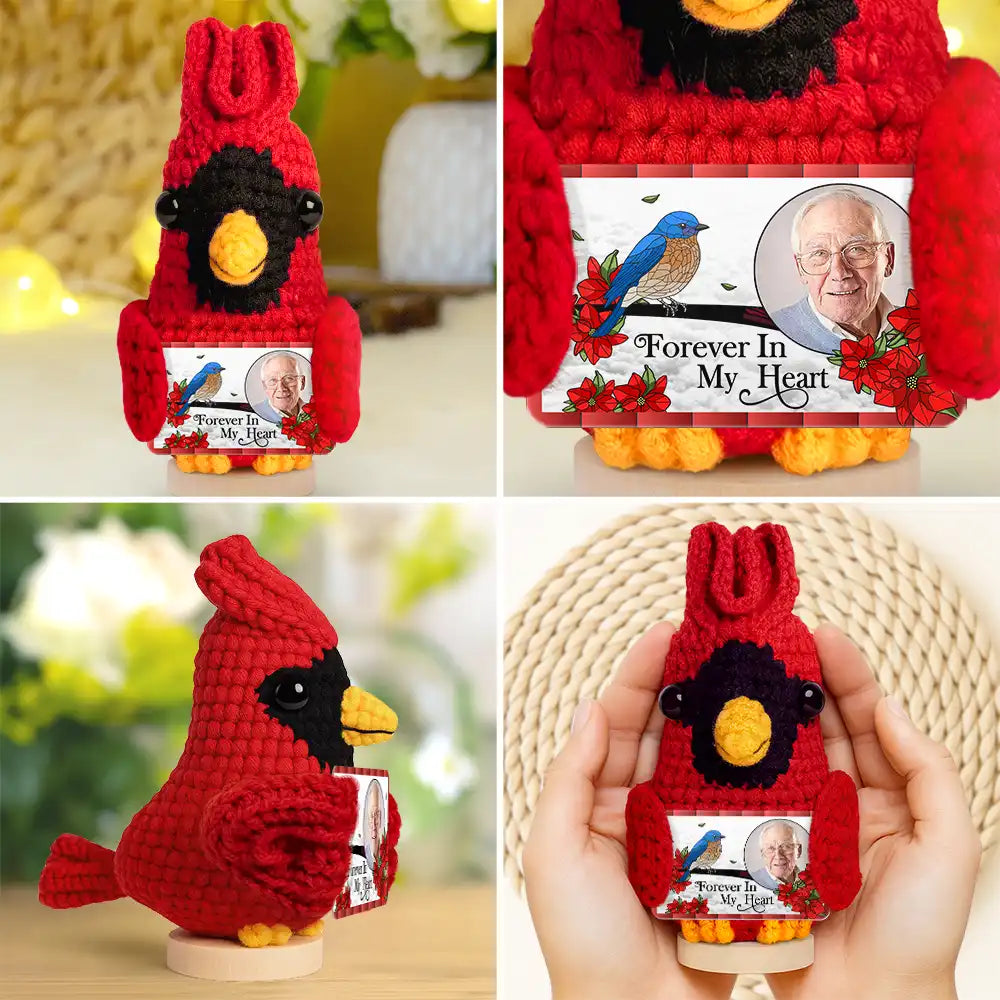 Custom Photo Memorial I'm Always With You - Personalized Doll Crochet With Custom Card