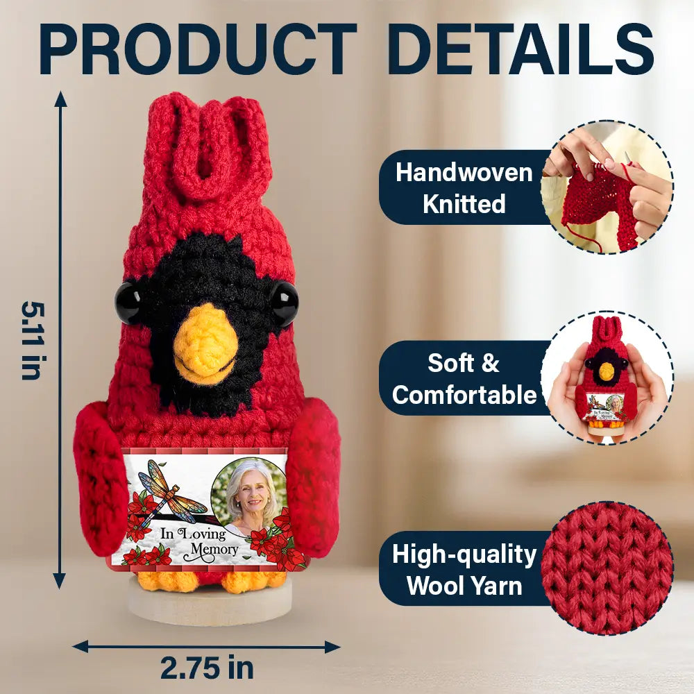 Custom Photo Memorial I'm Always With You - Personalized Doll Crochet With Custom Card