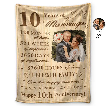 Custom Photo Wedding Anniversary Wedding Gift - Personalized Fleece Blanket