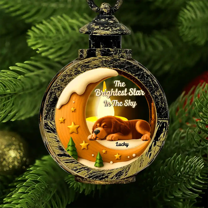 The Brightest Star In The Sky Dog Memorial - Personalized Candlelight Lantern Ornament