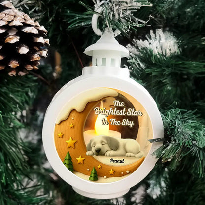 The Brightest Star In The Sky Dog Memorial - Personalized Candlelight Lantern Ornament