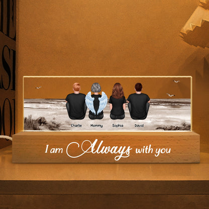 Always With You Sky Family Members, Memorial Personalized Acrylic Block LED Night Light, Sympathy Gift