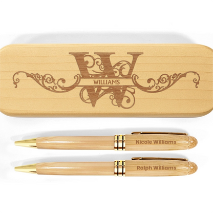 Name Monogram - Personalized Wooden Pen Set