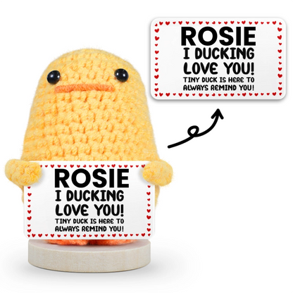 I Ducking Love You - Personalized Doll Crochet With Custom Card