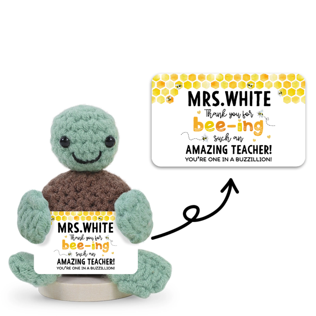 Thank You For Bee-ing Such An Amazing Teacher - Personalized Doll Crochet With Custom Card