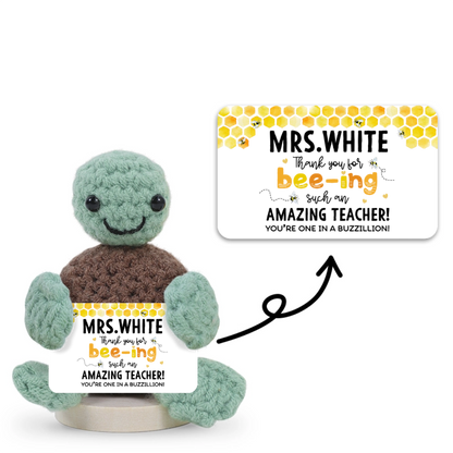 Thank You For Bee-ing Such An Amazing Teacher - Personalized Doll Crochet With Custom Card