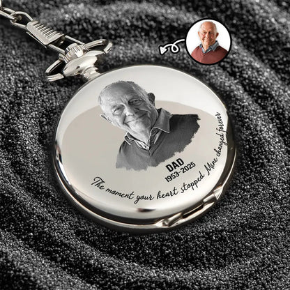 Custom Photo The Moment Your Heart Stopped Mine Changed Forever - Personalized Pocket Watch