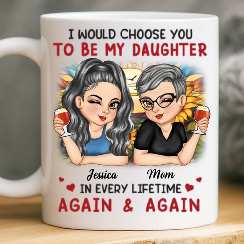 Custom Mug - Personalized Birthday Gifts For Mom, Daughter - A Daughter Love Lasts Forever