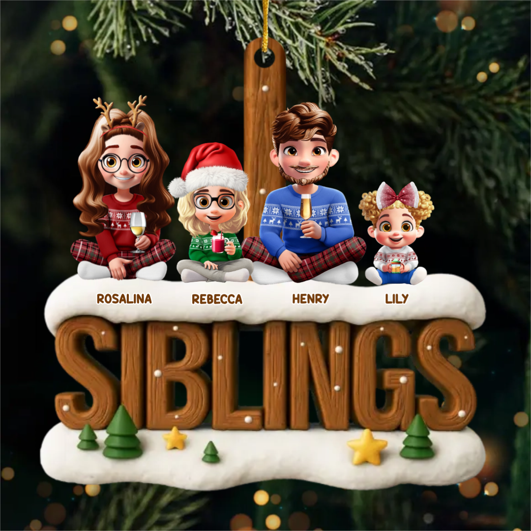 Custom Acrylic Ornament - Personalized Christmas Birthday Gifts For Brother, Sister - Together Through It All