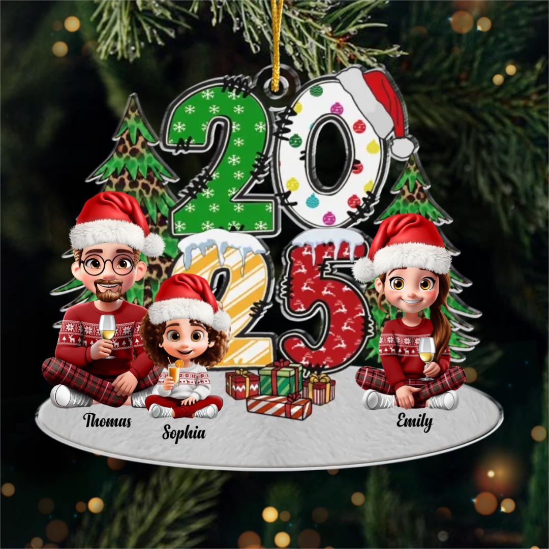 Custom Acrylic Ornament - Personalized Christmas Birthday Gifts For Mom, Dad, Kids - Our Christmas Crew