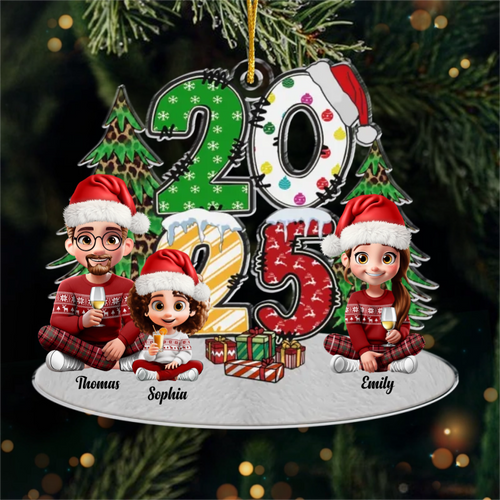 Custom Acrylic Ornament - Personalized Christmas Birthday Gifts For Mom, Dad, Kids - Our Christmas Crew