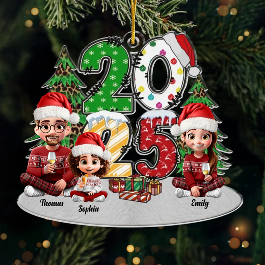 Custom Acrylic Ornament - Personalized Christmas Birthday Gifts For Mom, Dad, Kids - Our Christmas Crew