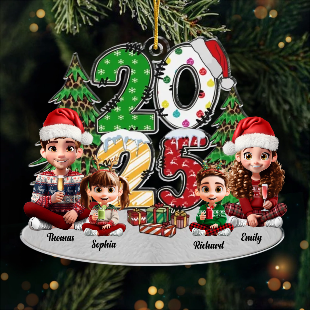 Custom Acrylic Ornament - Personalized Christmas Birthday Gifts For Mom, Dad, Kids - Our Christmas Crew